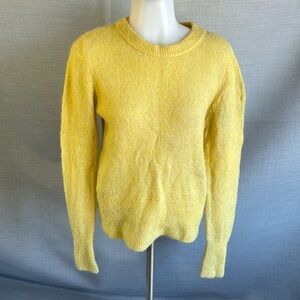 Small yellow crewneck sweater soft and fuzzy